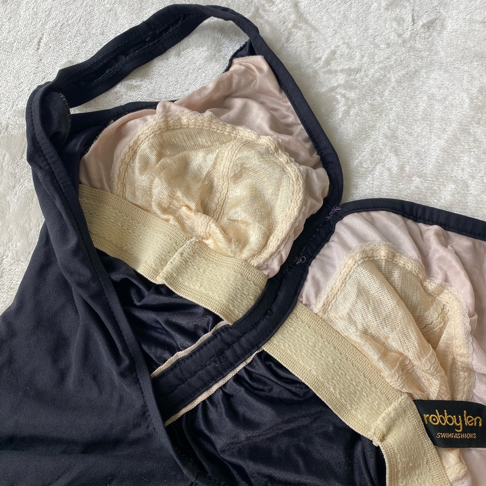 Vintage Black One Piece Swimsuit - Picture 4 of 9